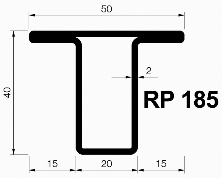 RP-Profil Anschlagrohr 1000mm - S235JR Stahlprofil Für Verglasungen